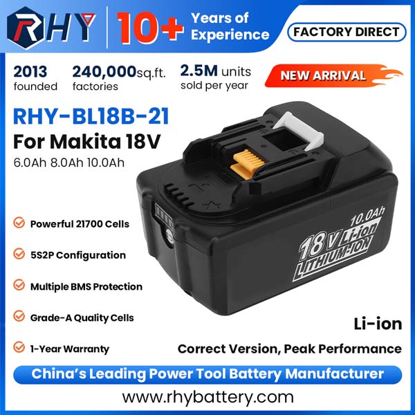 Upgraded 18V 6.0Ah 8.0Ah 10.0Ah Li‑Ion Battery For Makita Power Tools BL1860B BL1880B Made by 21700 cell