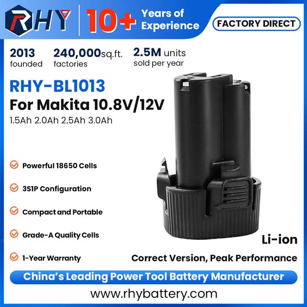 Replace Makita 10.8V 12V Max Pod Style 1.5Ah 2.0Ah 2.5Ah 3.0Ah Lithium ion Battery BL1013 BL1014 195332-9