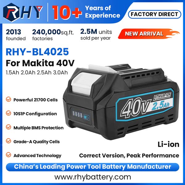 Replacement Makita 40V 1.5Ah 2.0Ah 2.5Ah 3.0Ah Lithium Battery Compatible with XGT Series BL4025 BL4020