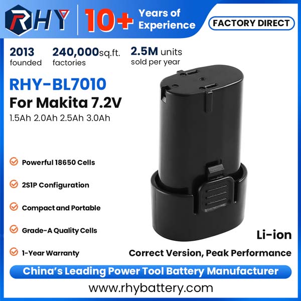 7.2V 1.5Ah 2.0Ah 2.5Ah 3.0Ah Lithium ion Battery Pack for Makita Cordless Power Tool BL7010 BL0715 198000-3