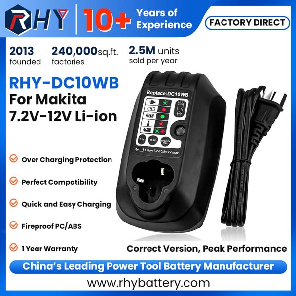 7.2V-12V Max Li-ion Battery Charger For Makita 7.2V 10.8V 12V Batteries DC10WB DC10WA 197014-9