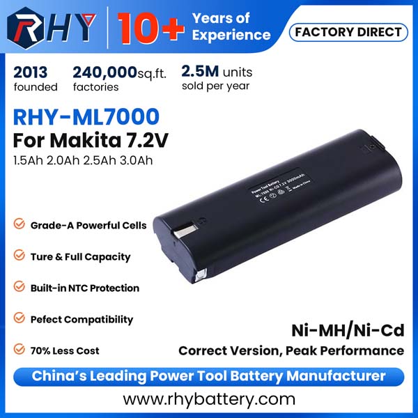 7.2V 1.5Ah 2Ah 2.5Ah 3Ah Ni-MH & Ni-Cd Stick Battery Compatible with Makita Cordless Drill 7000 7033