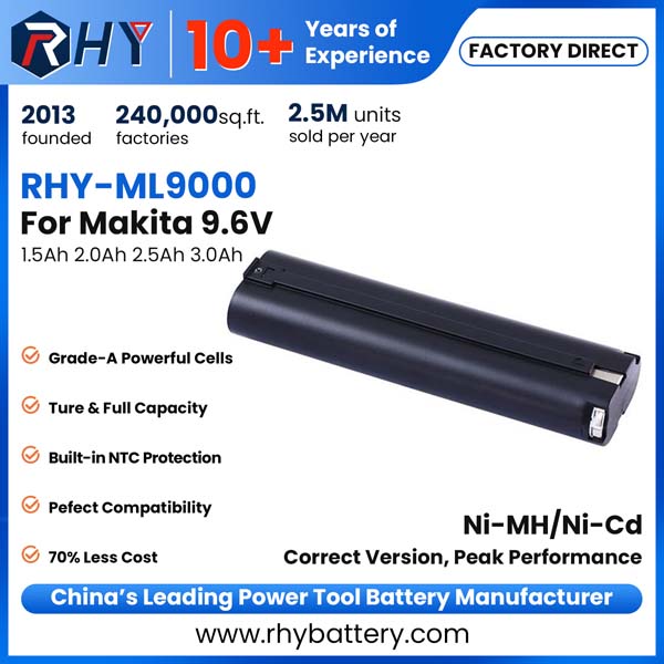 9.6V 1.5Ah 2Ah 2.5Ah 3Ah Ni-MH & Ni-Cd Stick Battery Compatible with Makita Cordless Drill 9000 9033