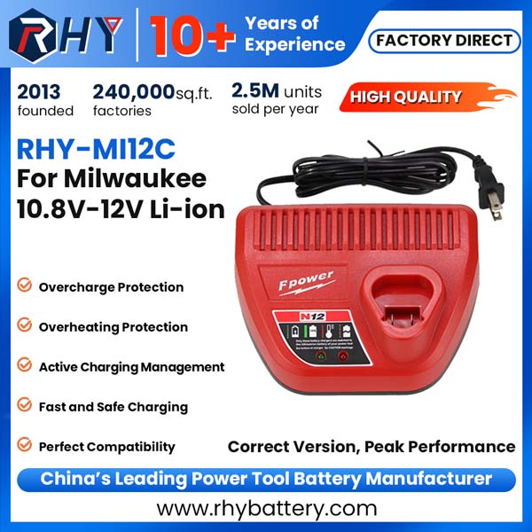 12V Lithium Ion Battery Charger For Milwaukee C12 C 48-59-2401 4932352069