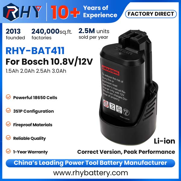 10.8V 12V 2.0Ah 2.5Ah 3.0Ah Lithium-ion Battery Pack For Bosch Power Tools BAT414 GBA12V30 BAT411 BAT411A