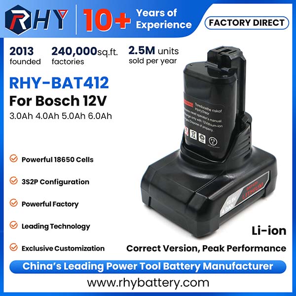 10.8V 12V 3.0Ah 4.0Ah 5.0Ah 6.0Ah For Bosch Lithium-ion Battery For Cordless Tools GBA12V60 BAT420 BAT413