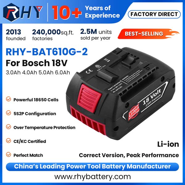 Replacement Bosch GBA 18V 3.0Ah 4.0Ah 5.0Ah 6.0Ah Lithium-Ion Battery For Power Tools BAT609G BAT610G BAT611