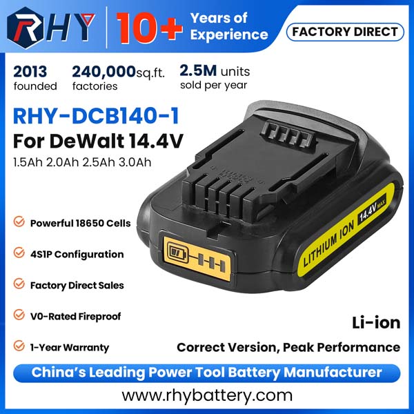 XR Power Tool Accessories DeWalt 14.4V 1.5Ah 2.0Ah 2.5Ah 3.0Ah Li-ion Battery Replace DCB143-XJ DCB141-XJ
