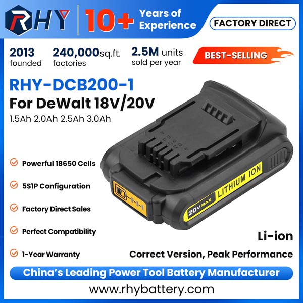 18V 20V Max 1.5Ah 2.0Ah 2.5Ah 3.0Ah Li-ion Slide Battery for Dewalt XR Power Tool DCB183-XJ