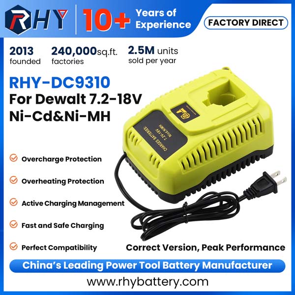 Replacement 7.2V-18V XRP DeWalt Ni-MH & Ni-Cd Battery Charger DC9310 DW9116 DW9118