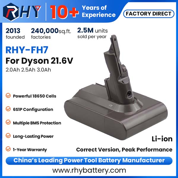 21.6V 2.0Ah 2.5Ah 3.0Ah Vacuum Cleaner Battery Replacement for Dyson V7 SV11 968670-02 968670-03