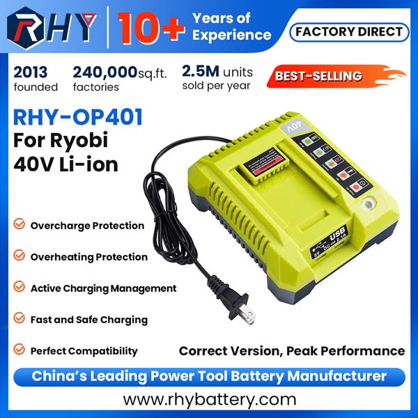 36V 40V Li-ion Battery Charger For Ryobi OP401 OP400 OP403 ZROP401 140199003