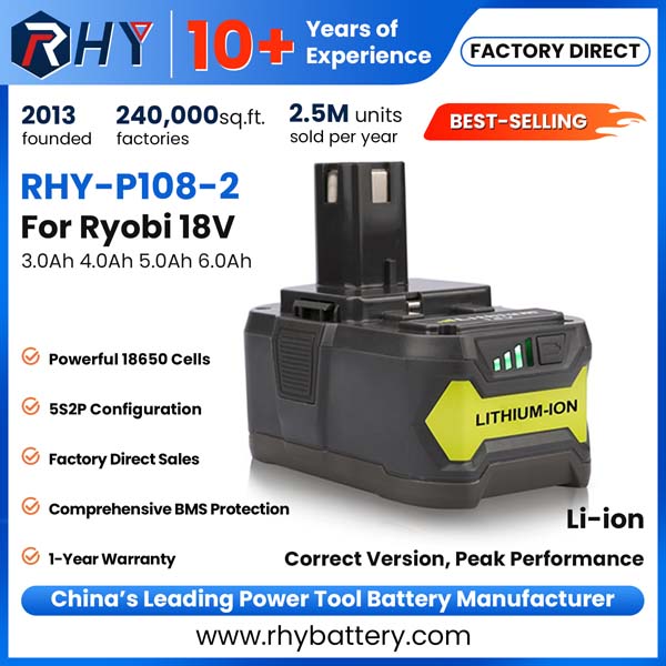 18V 3.0Ah 4.0Ah 5.0Ah 6.0Ah Lithium Ion Battery For Ryobi ONE+ Cordless Tools P108 P192 RB18L40