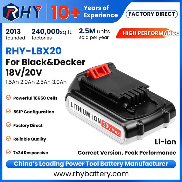 20V MAX 1.5Ah 2.0Ah 2.5Ah 3.0Ah Lithium-Ion Compatible Battery for Black & Decker BL1518 LBXR20 BL2018