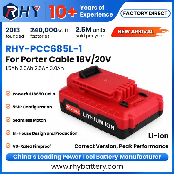18V 20V Max 1.5Ah 2.0Ah 2.5Ah 3.0Ah Lithium-Ion Battery For Porter Cable Power Tools PCC601 PCC640 PCC690L
