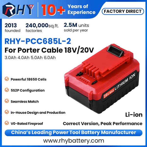 18V 20V Max 3.0Ah 4.0Ah 5.0Ah 6.0Ah Lithium-Ion Battery Compatible For Porter Cable Power Tools PCC685L
