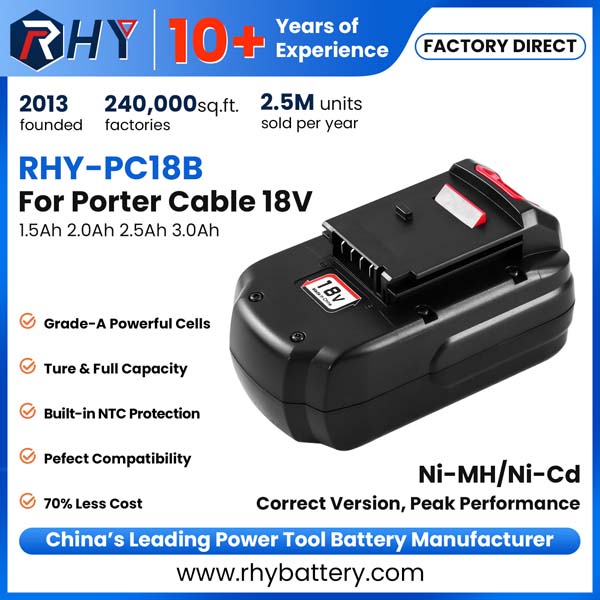18V 1.5Ah 2.0Ah 2.5Ah 3.0Ah Ni-MH & Ni-Cd Battery For Porter Cable PC18B PC18BL