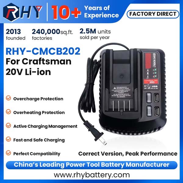 20V 3A Li-ion Power Tool Battery Charger CMCB104 CMCB100 Compatible with Craftsman CMCB202 Battery