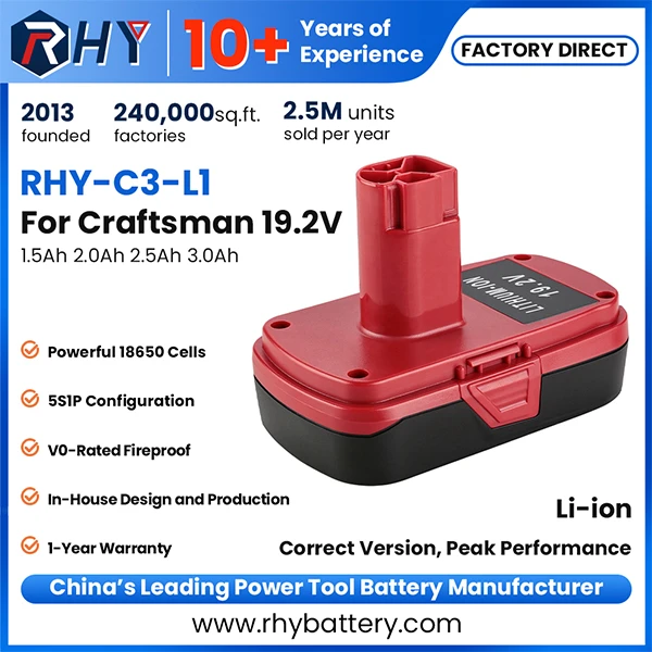 Rechargeable 19.2V 1.5Ah 2.0Ah 2.5Ah 3.0Ah Die hard Lithium-ion Battery Replace For Craftsman C3
