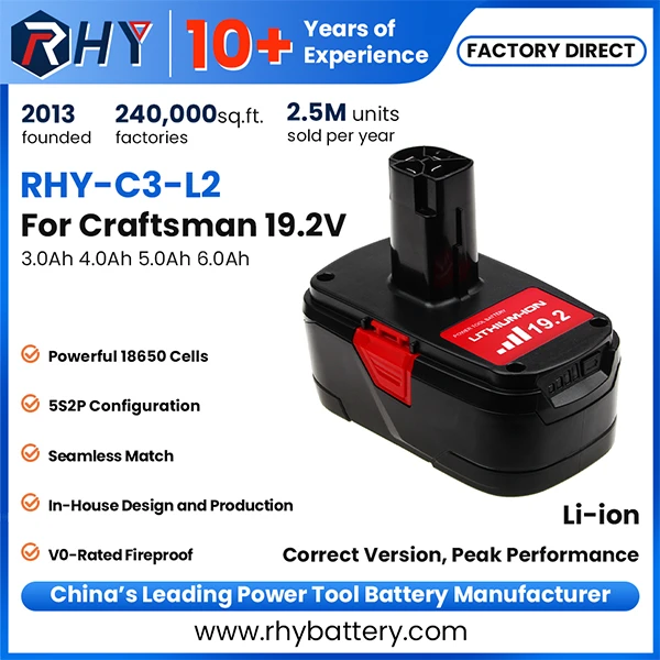 Rechargeable 19.2V 3.0Ah 4.0Ah 5.0Ah 6.0Ah Diehard Lithium-ion Battery Replace For Craftsman C3 11374 11375
