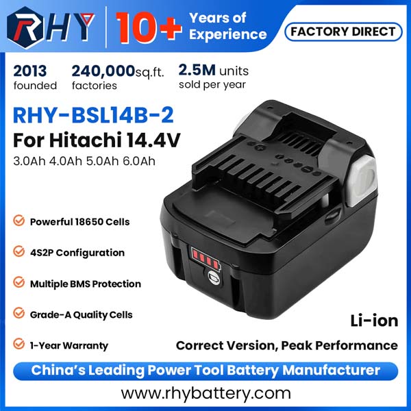 14.4V 3.0Ah 4.0Ah 5.0Ah 6.0Ah Lithium-ion Battery Pack BSL1460B For Hitachi / HiKOKI Power Tools