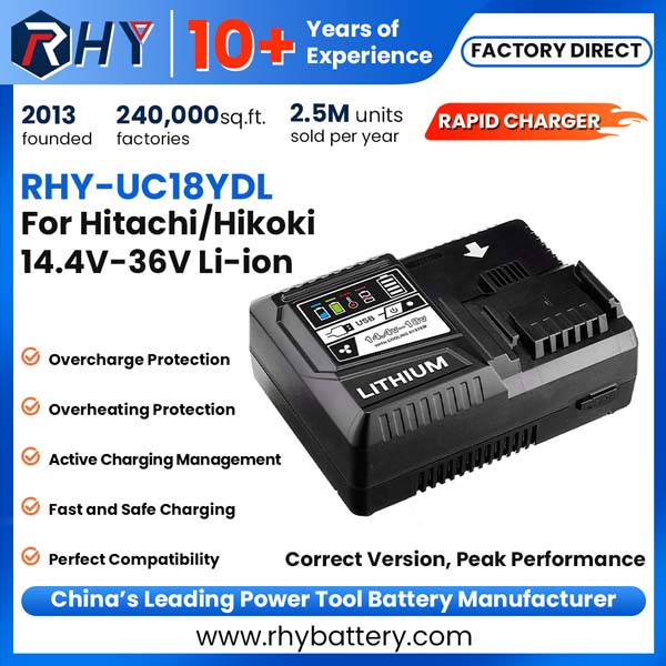14.4V-18V Fast Charger For Hitachi / HiKOKI Li-ion Battery UC18YSL3 7A Max.