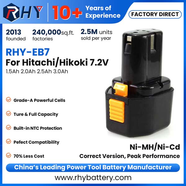 7.2V 1.5Ah 2.0Ah 2.5Ah 3.0Ah Ni-MH Ni-Cd Battery For Hitachi BCC715 EB7 EB712S EB714S EB7G EB7S