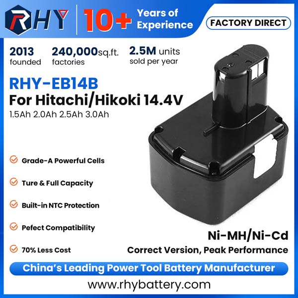 14.4V 1.5Ah 2.0Ah 2.5Ah 3.0Ah Rechargeable Ni-MH Ni-Cd Battery For Hitachi EB1414S EB14B EB14S