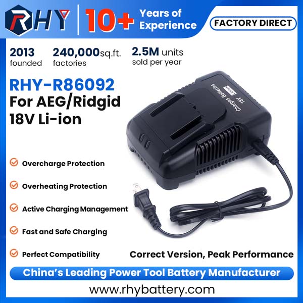 18V Li-ion Ni-Cd Ni-MH Battery Charger For AEG RIDGID 18V Power Tools R86092 