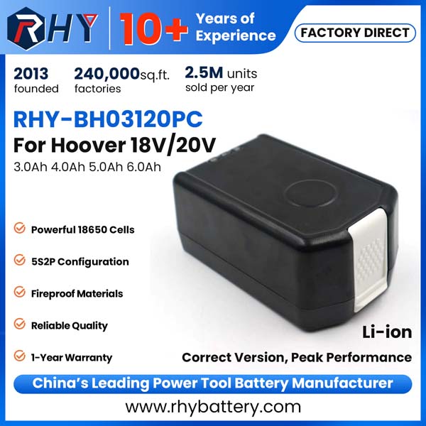 20V 3Ah 4Ah 5Ah 6Ah Li-ion Battery For Hoover Lithiumlife Robot Vacuum Cleaners BH50100 BH03120 BH03120PC